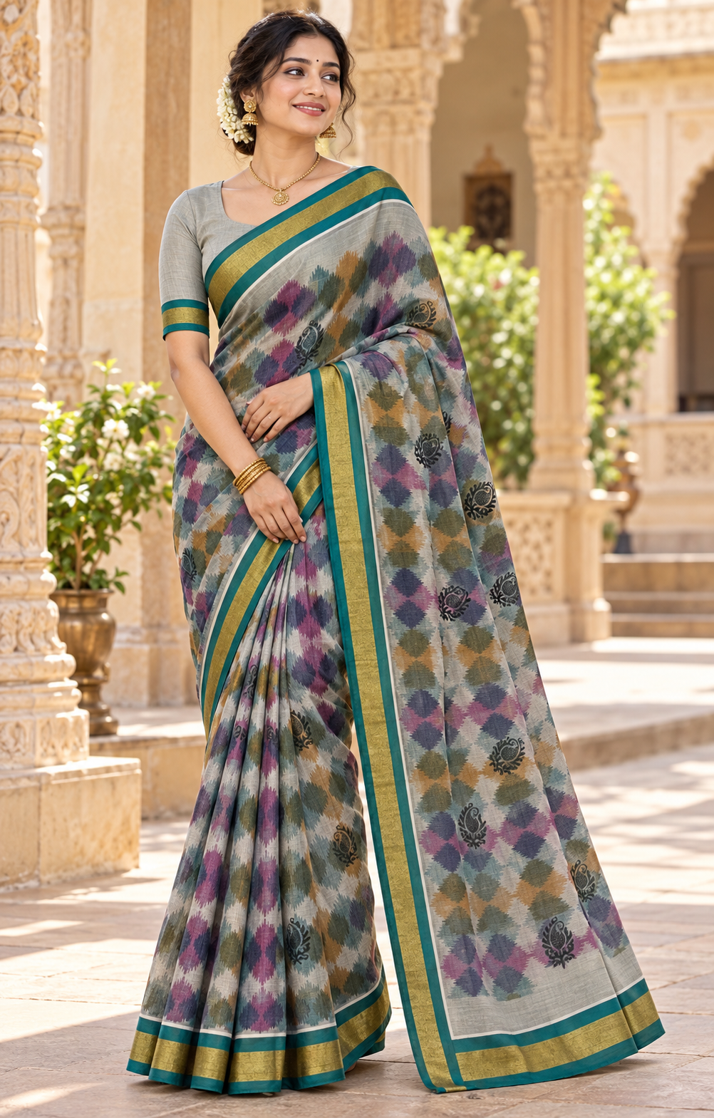 Ikkat Silk Saree